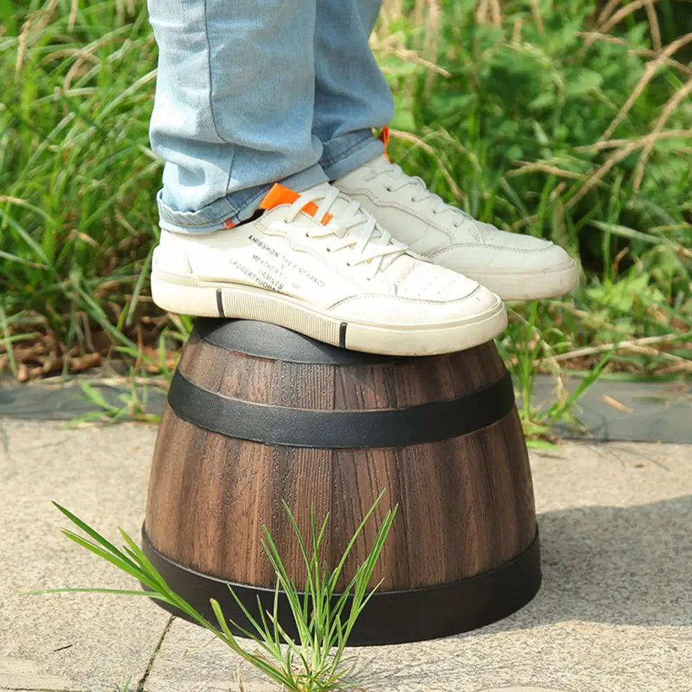 Rustic Farmhouse Whiskey Barrel Planter Faux Wooden Plastic Flower Pot