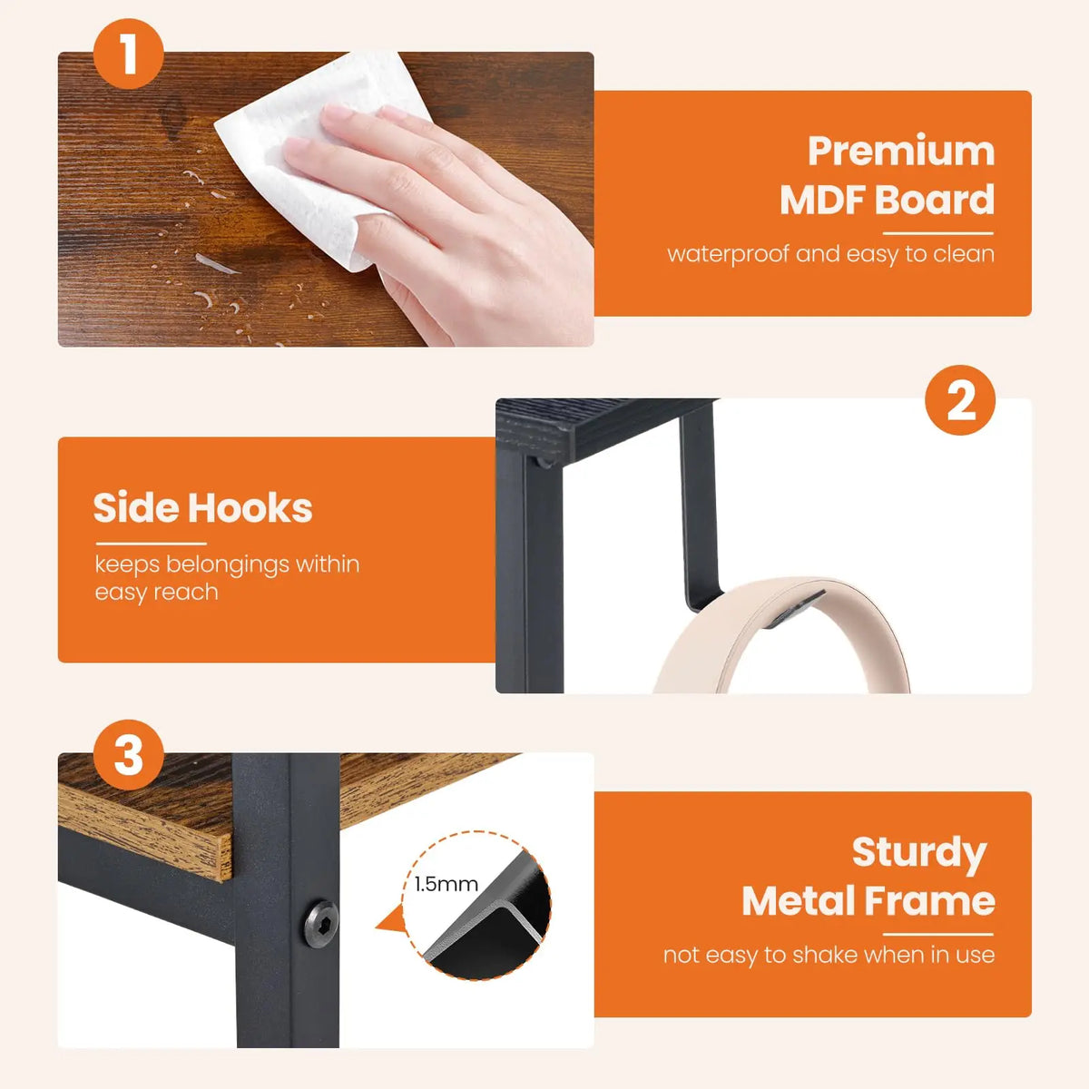 JHK Computer Desk With Drawers For Home Office And Gaming