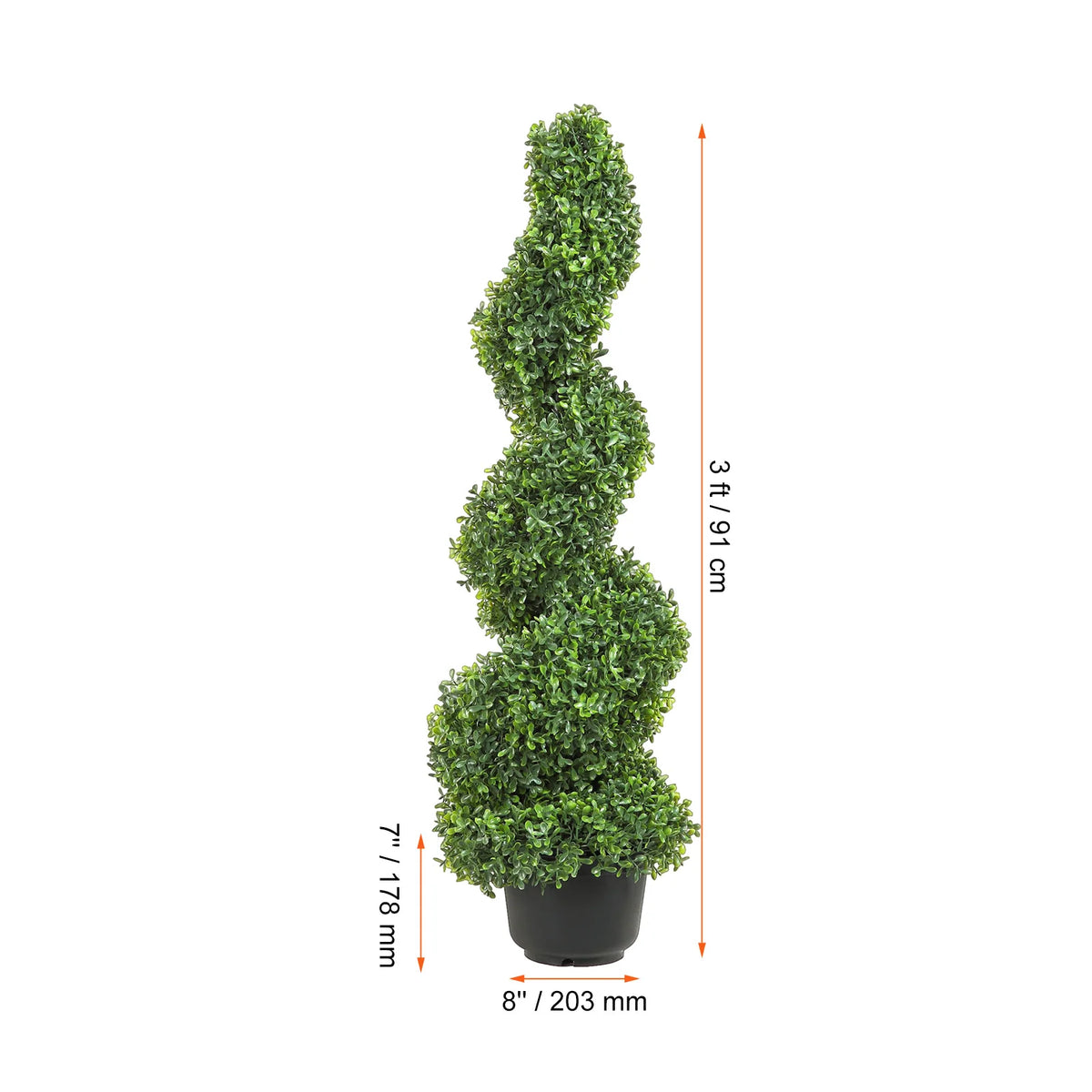 SucceBuy Artificial Boxwood Spiral Topiary Tree For Outdoor Decor