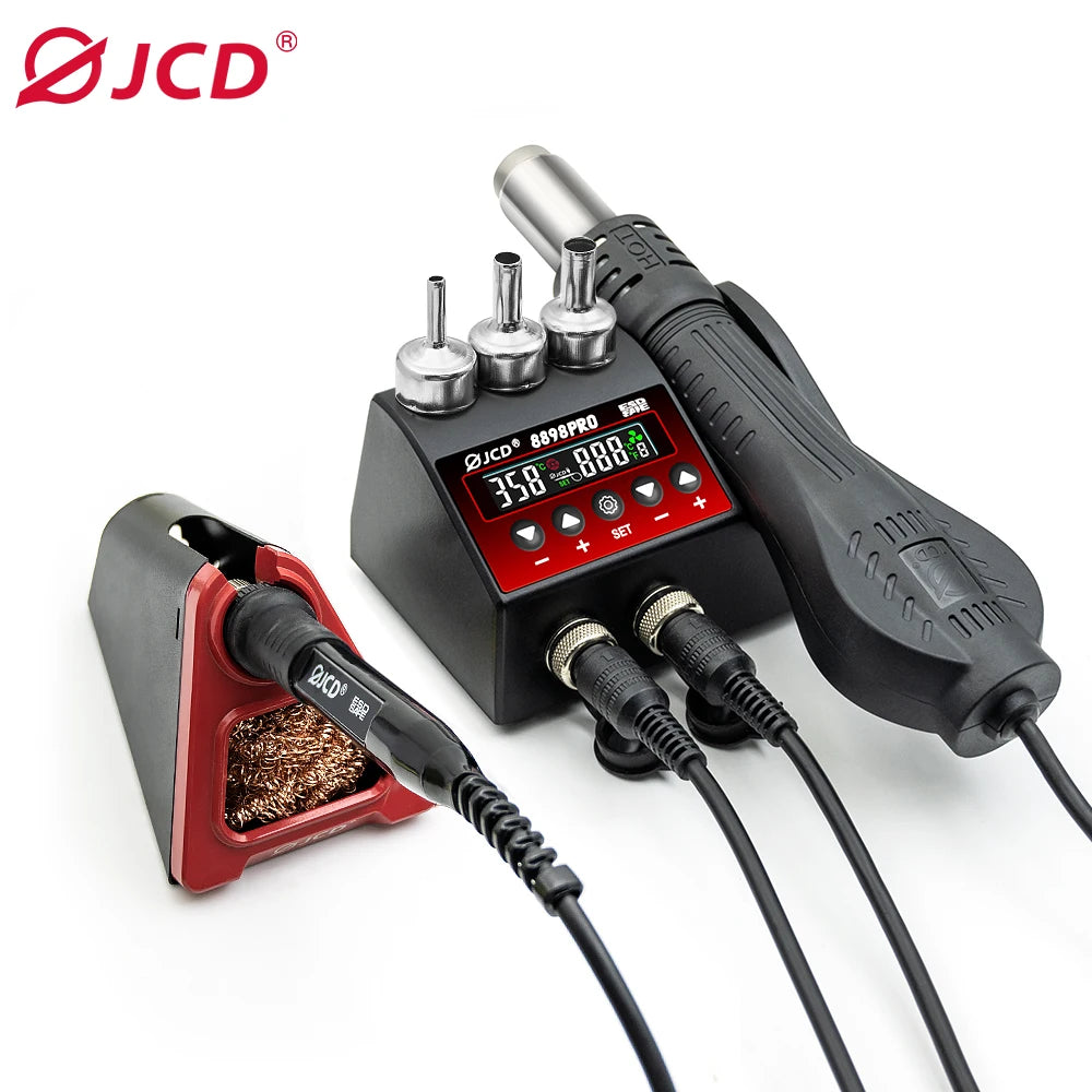 JCD 8586D Soldering Station With Hot Air Rework LCD Display