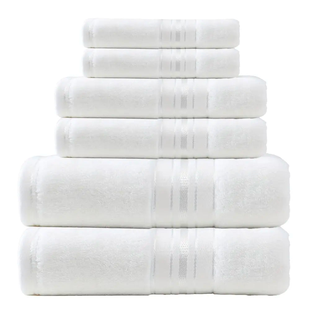 Premium Six Piece Absorbent Cotton Turkish Towel Set