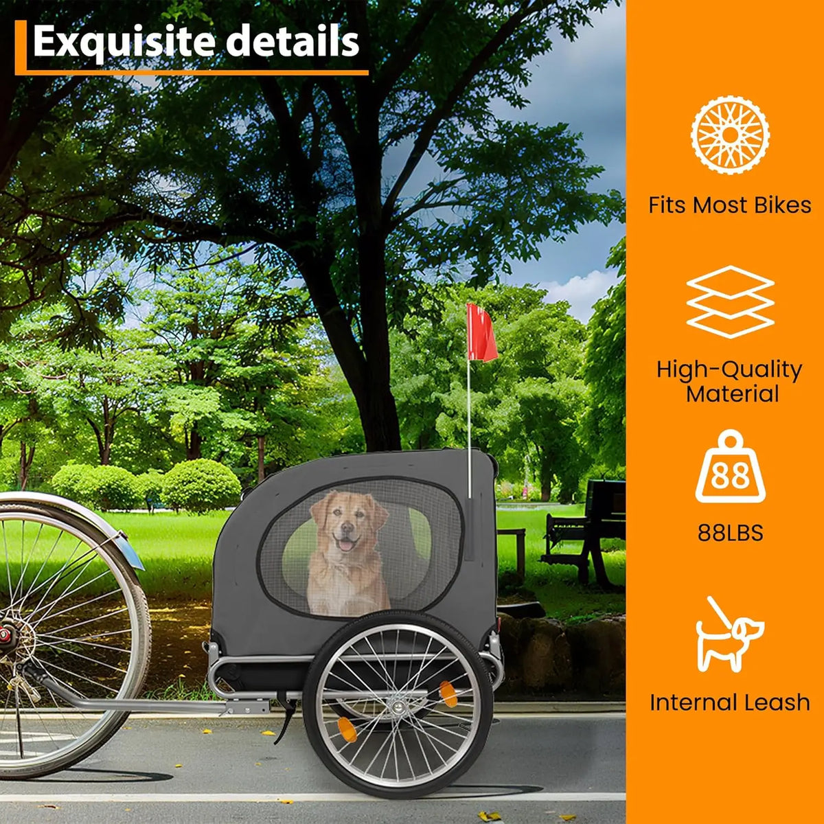 HiMISS Foldable Dog Bike Trailer and Jogging Stroller for Pets