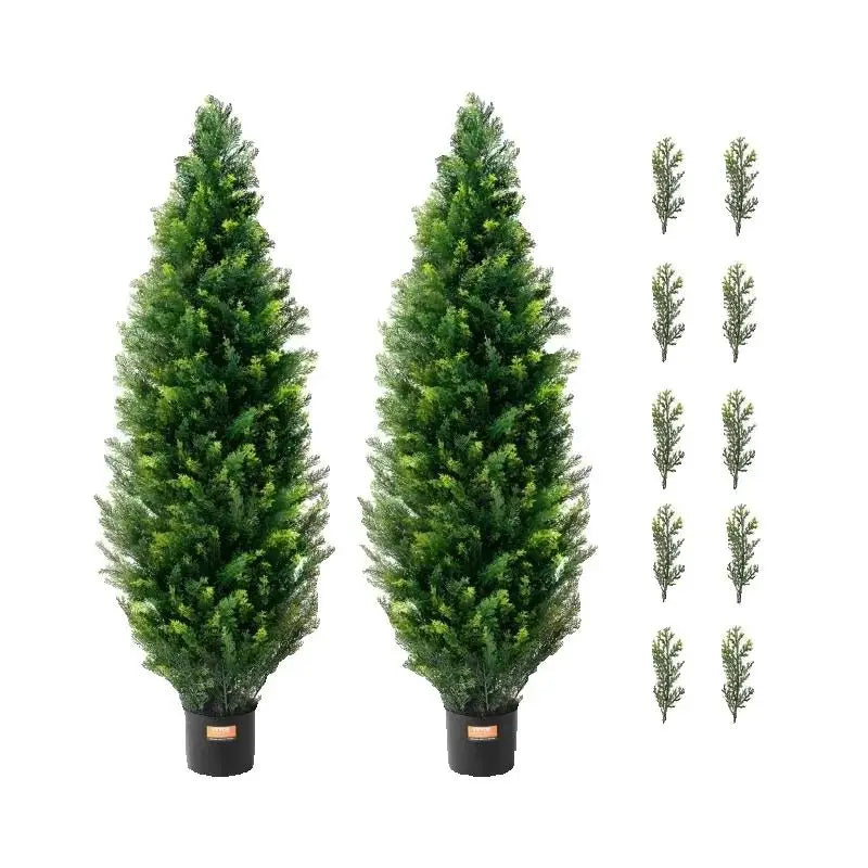 SucceBuy Artificial Cedar Topiary Trees for Indoor and Outdoor Decor