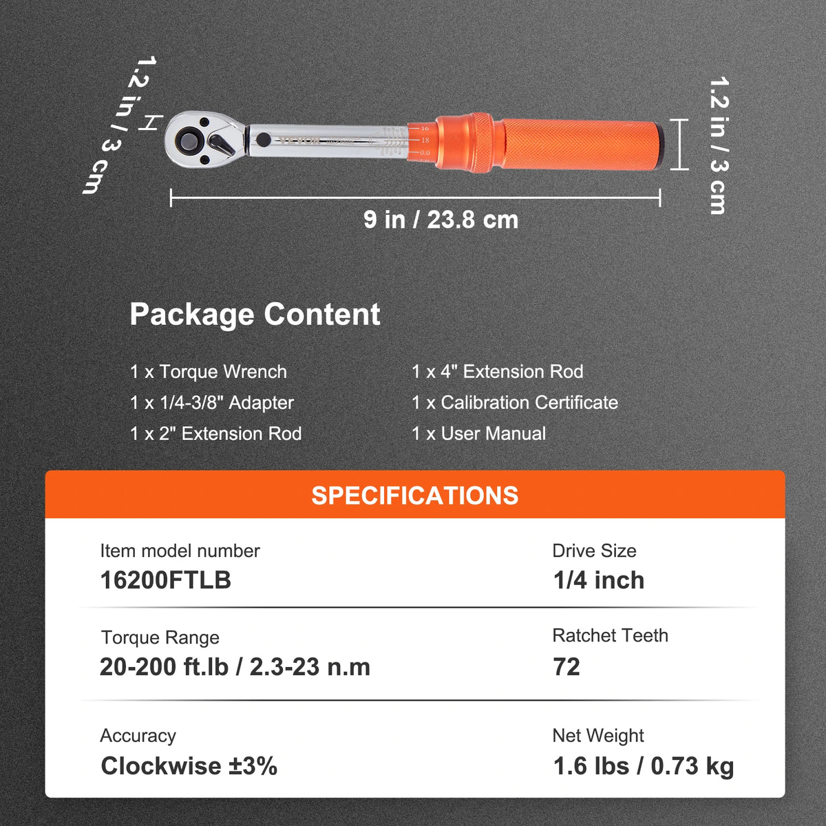 SucceBuy Mechanical Torque Wrench Set Precision Workshop Hand Tool