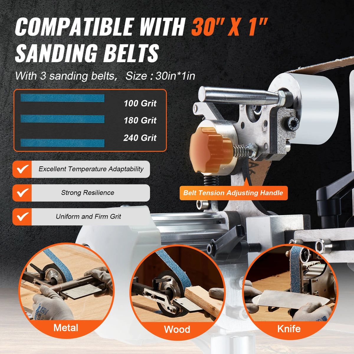 SucceBuy Variable Speed Belt Grinder Sander For Metalworking Knife Making