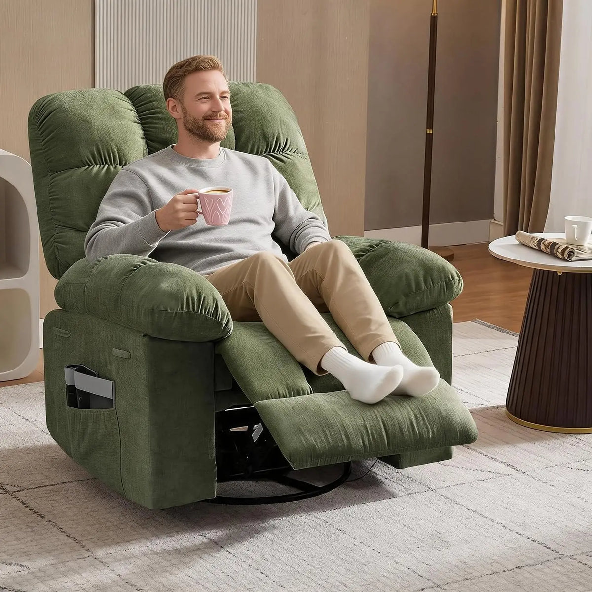 Garvee Lift Recliner Chair With Massage Heat And Swivel Function