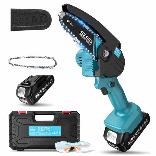 Seesii Cordless Mini Chainsaw Electric Wood Cutting Saw