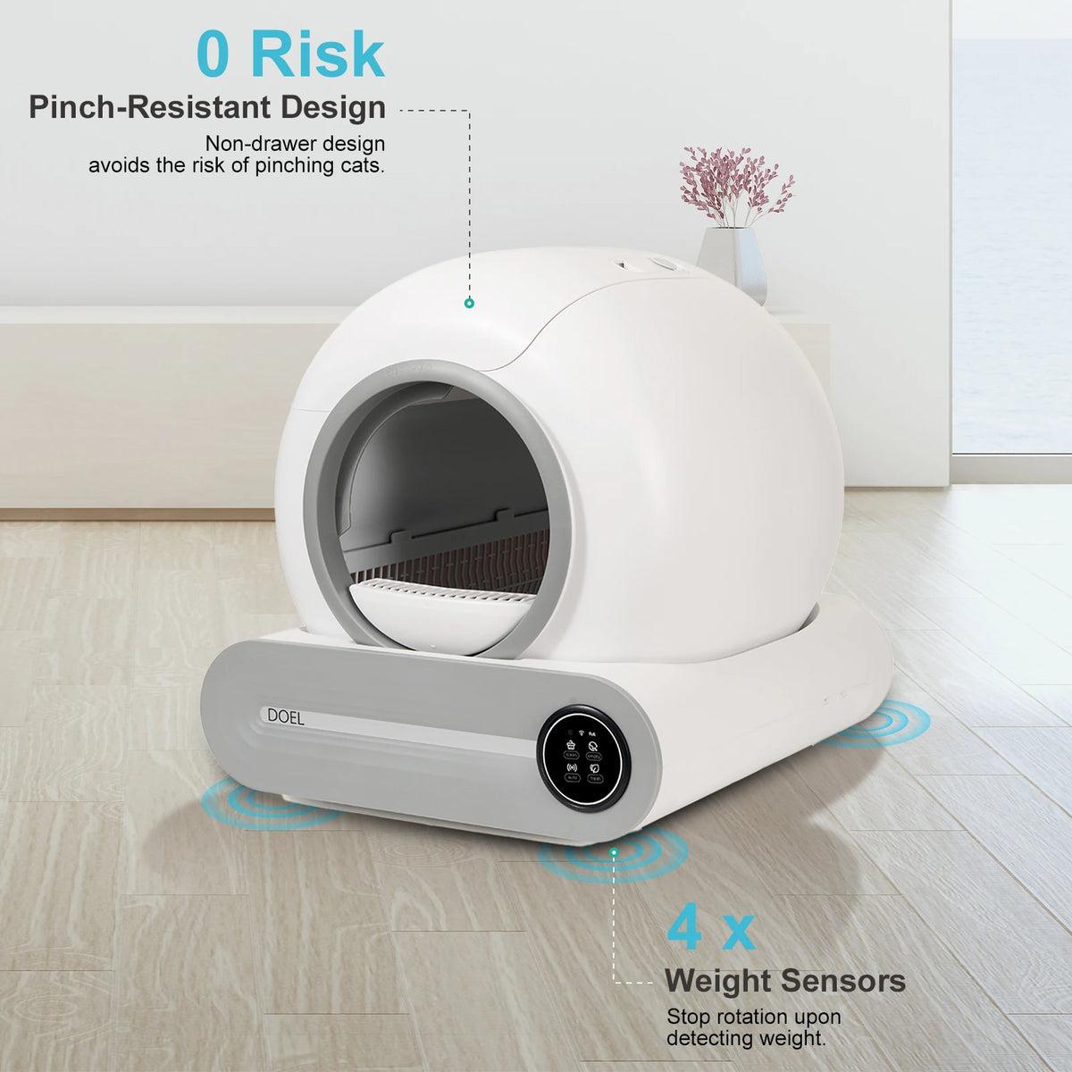 DOEL Smart Automatic Self Cleaning Cat Litter Box App Control