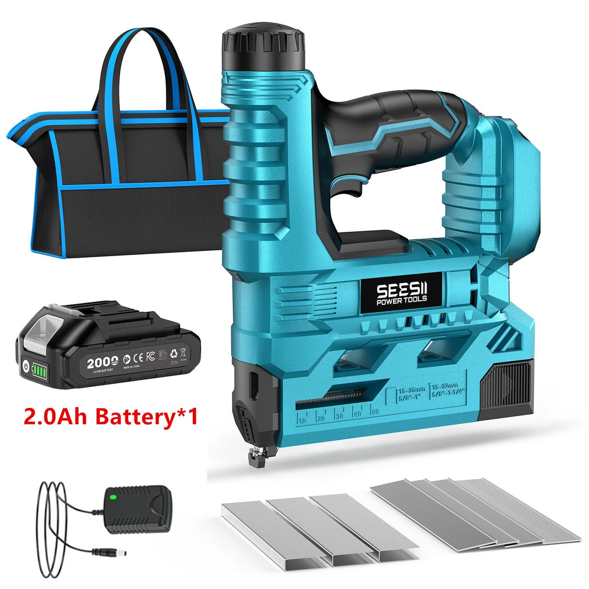 Seesii Cordless Brad Nailer And Stapler With Dual Batteries