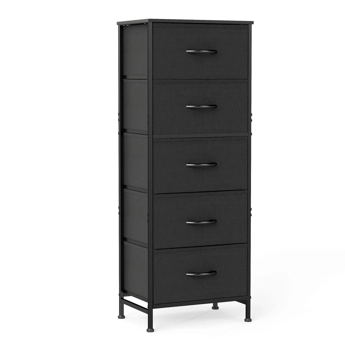 JHK Modern Bedroom Dresser With Five Fabric Drawers