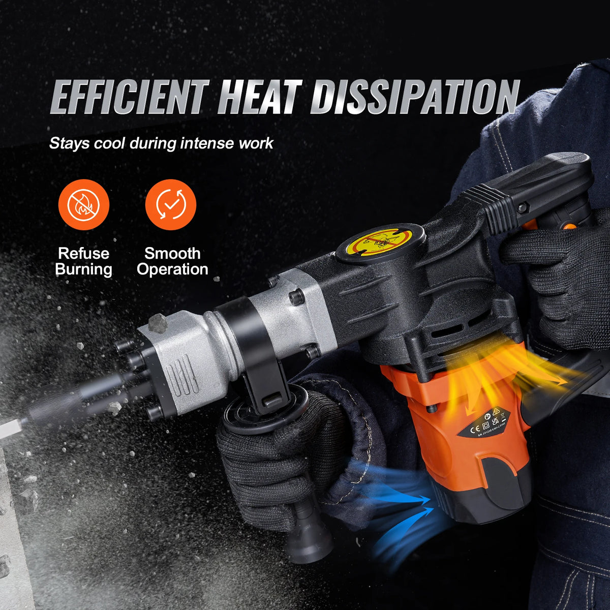 SucceBuy Electric Demolition Jack Hammer With Chisels and Bits