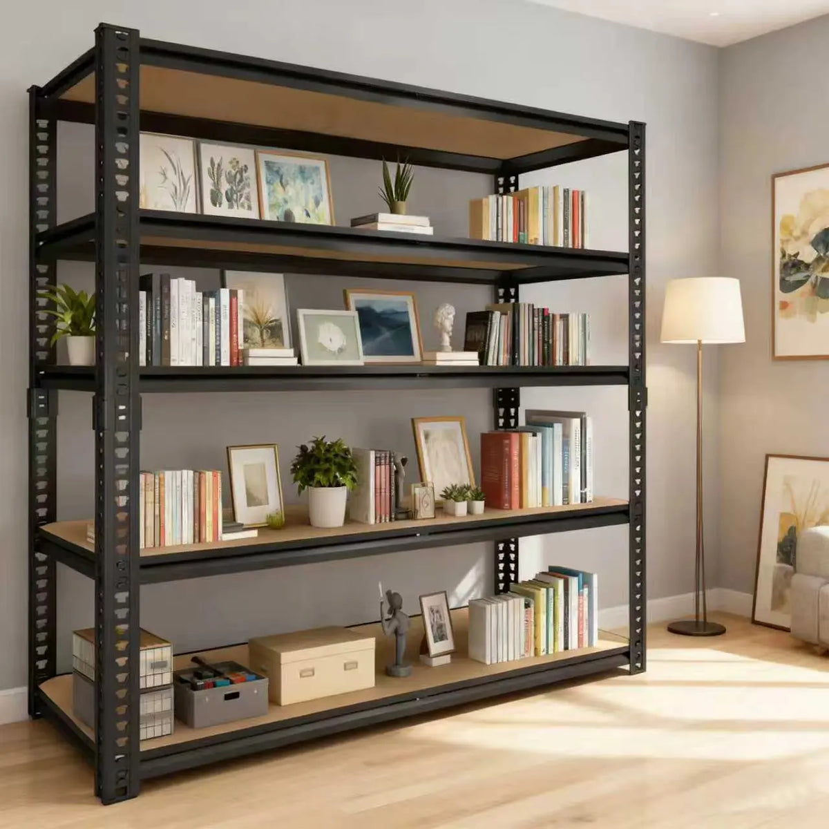 SARENZOON Heavy Duty Adjustable Metal Garage Storage Shelving Rack