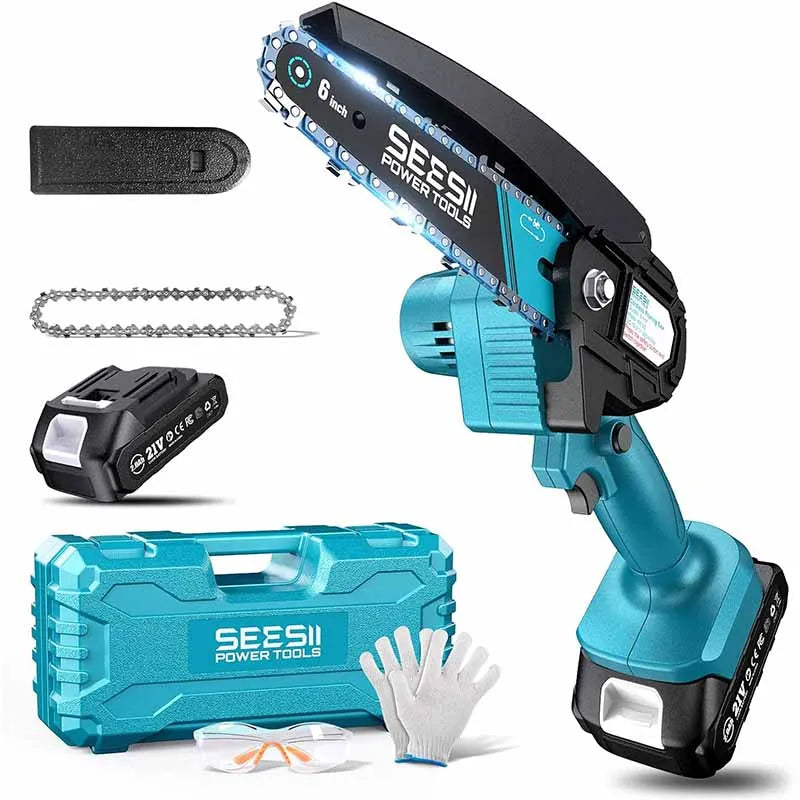 Seesii Cordless Mini Chainsaw Electric Wood Cutting Saw