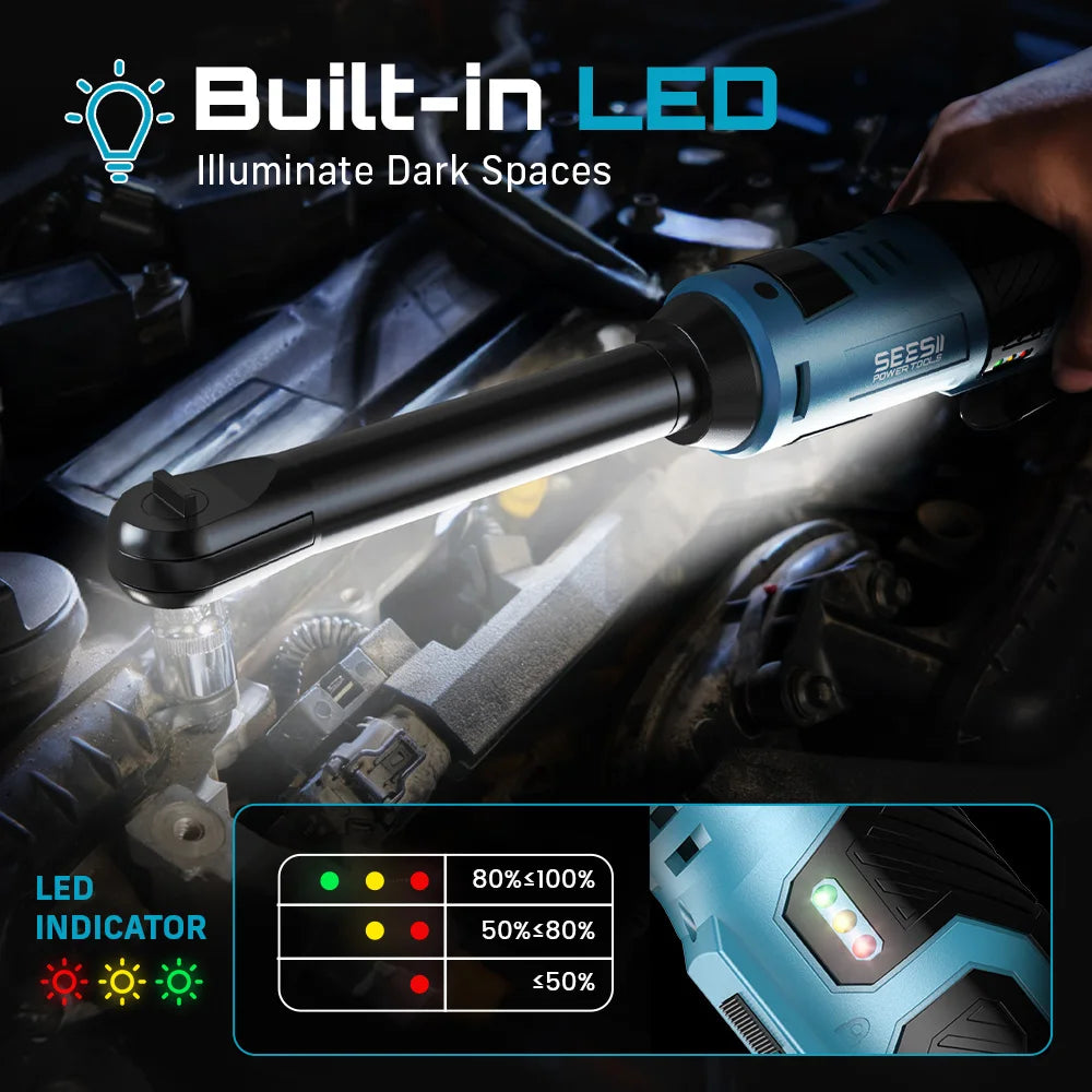 Seesii Cordless Electric Ratchet Wrench For Automotive Repairs