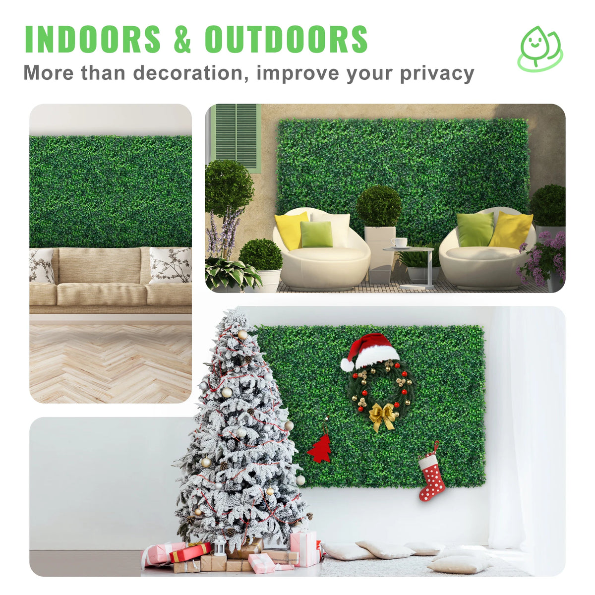 SucceBuy Artificial Boxwood Hedge Panels for Greenery Walls and Backdrops