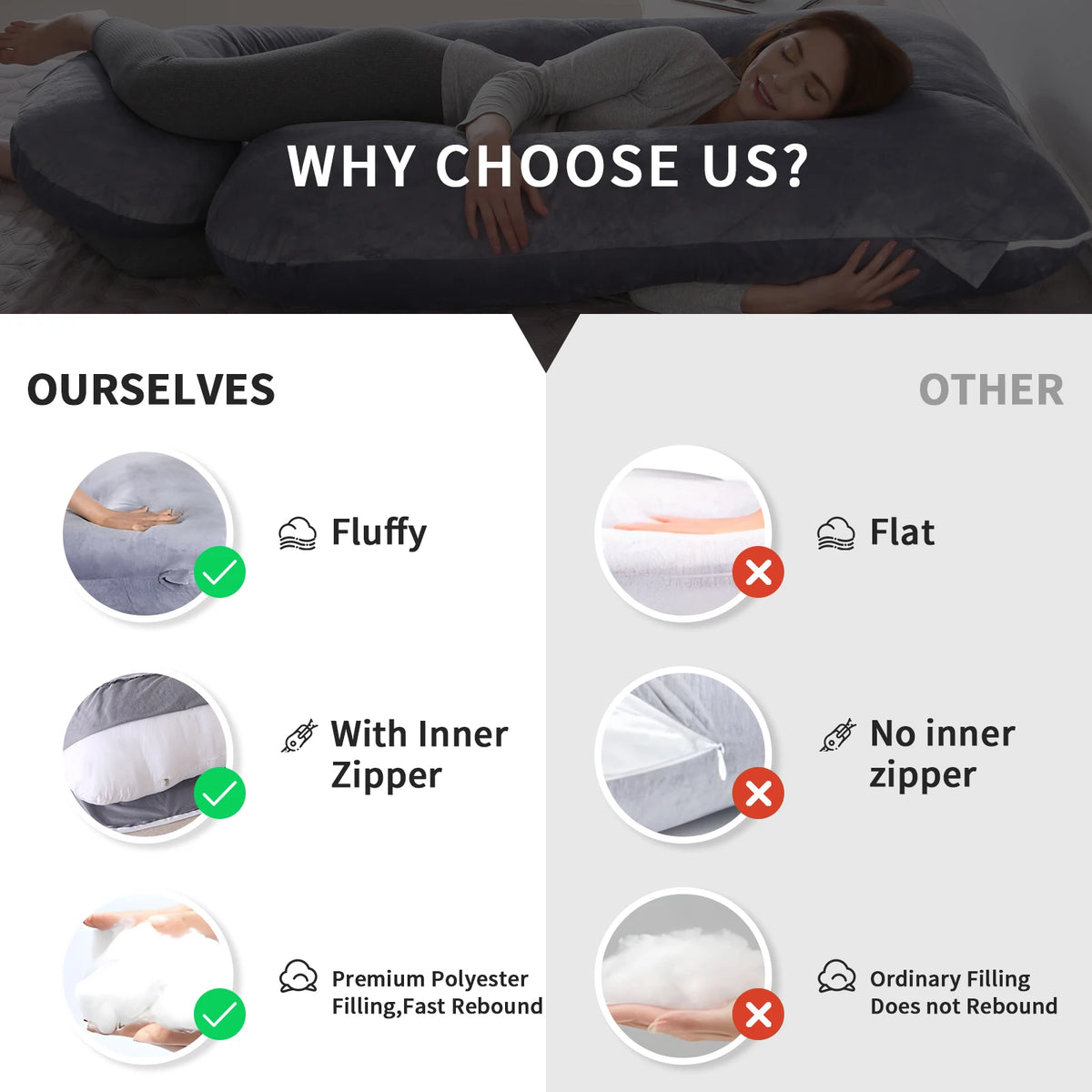 G Shaped Pregnancy Pillow For Full Body Maternity Support