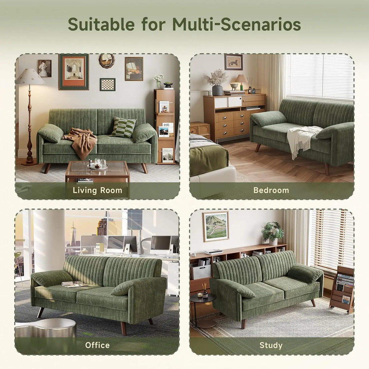 ONBRILL Modern Chenille Loveseat Sofa for Small Space Living