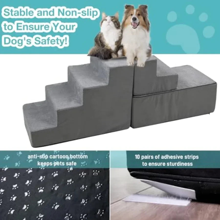 Portable Pet Stairs With Non Slip Surface For Bed Access