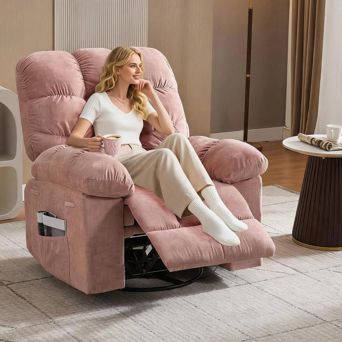 Garvee Lift Recliner Chair With Massage Heat And Swivel Function
