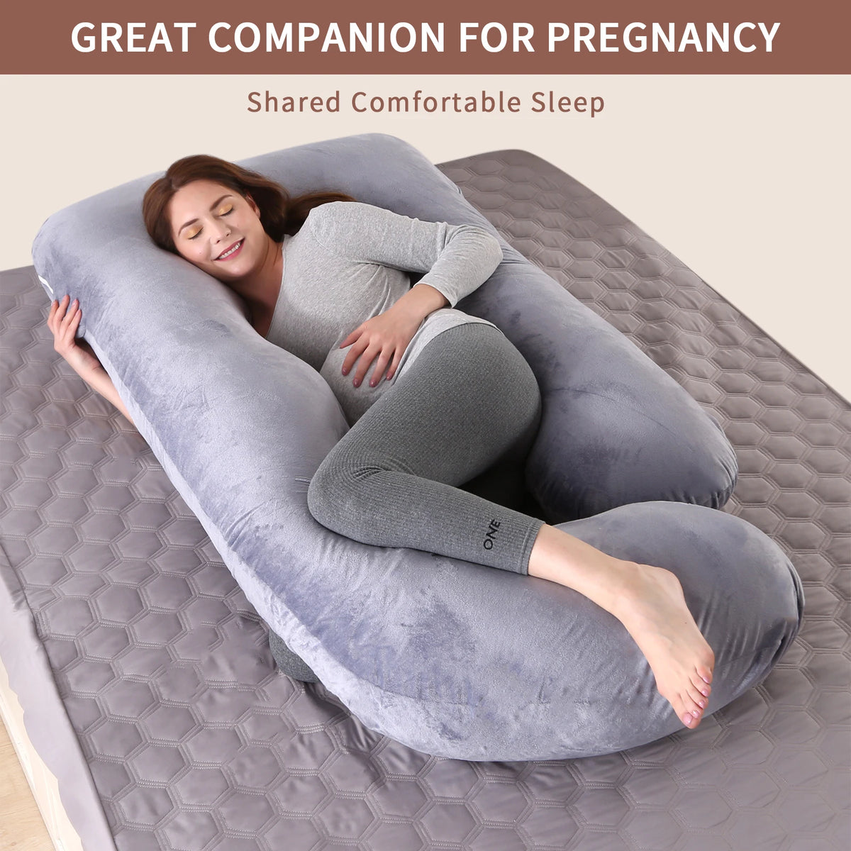 G Shaped Pregnancy Pillow With Removable Cover Full Body Support