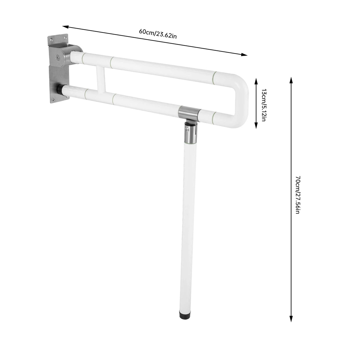 Foldable Toilet Grab Bar Wall Mounted Bathroom Support Rail