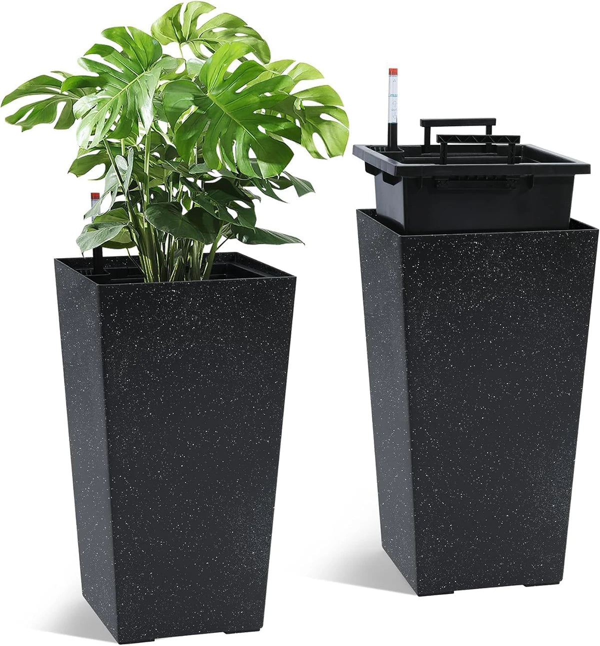 TWISTER CK Rectangular Planters Set of 2 With Drainage Holes