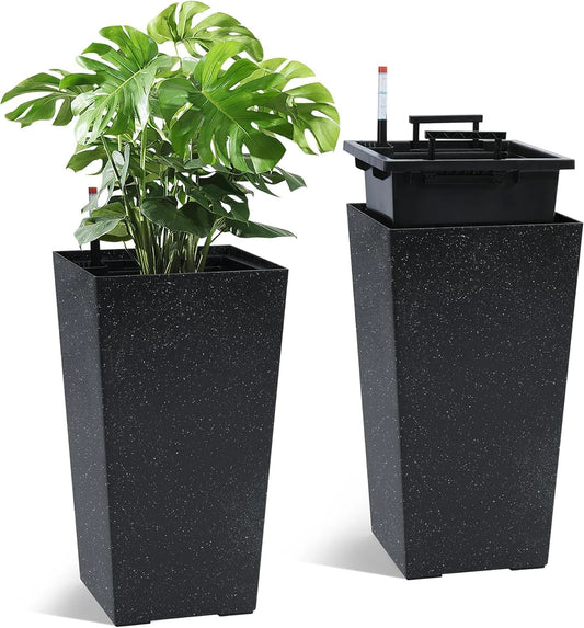 TWISTER CK Rectangular Planters Set of 2 With Drainage Holes