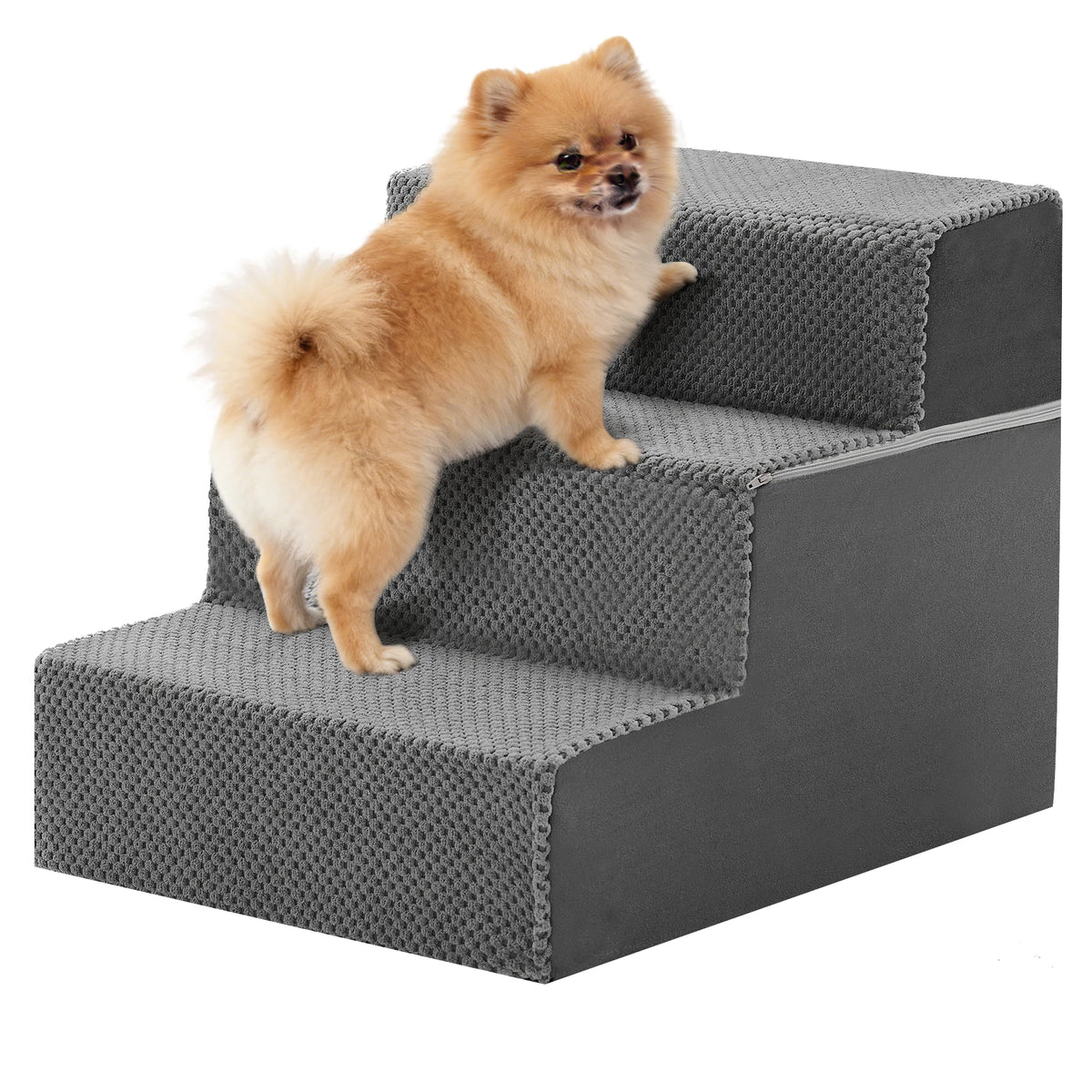 Curved Foam Dog Stairs Ramp With Non Slip Indoor Steps