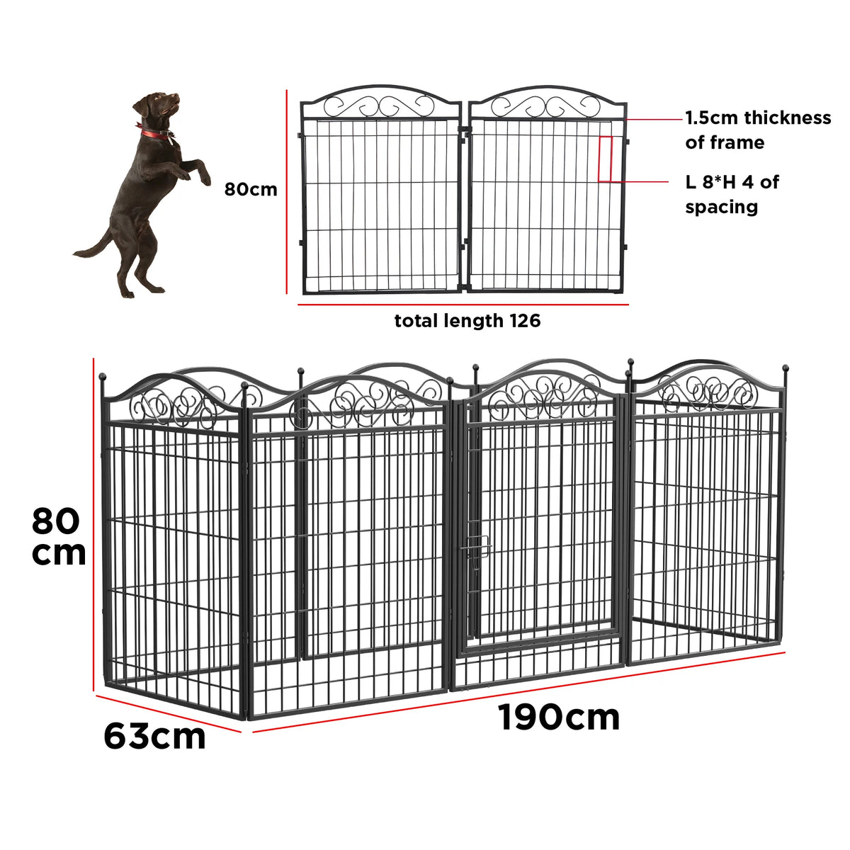 BINGOPAW Heavy Duty Folding Dog Playpen For Indoor Outdoor Use