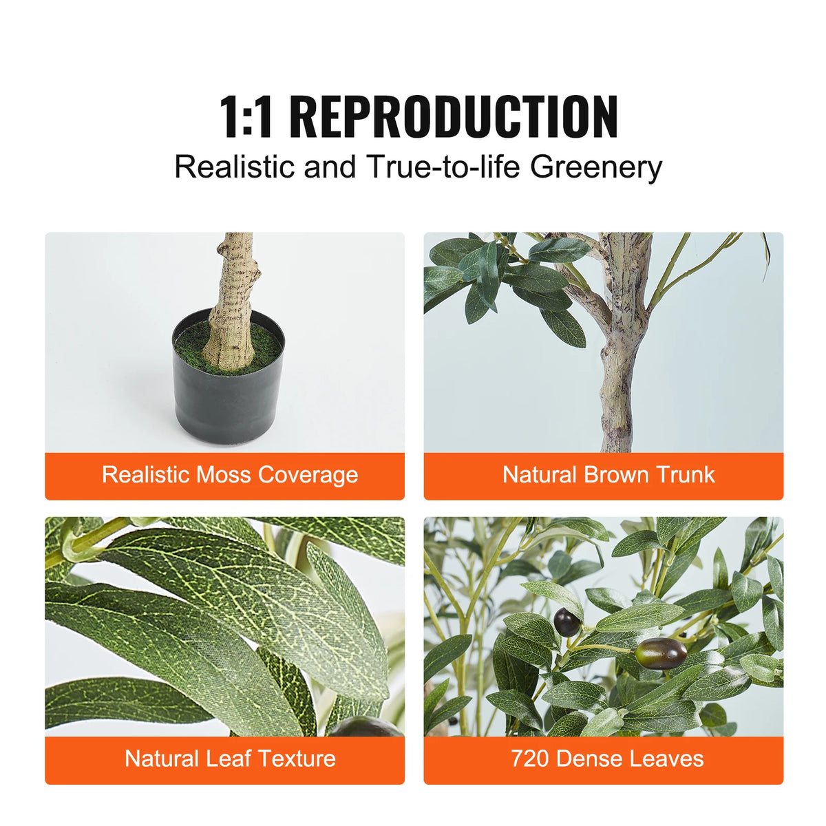 SucceBuy Artificial Olive Tree Faux Plant With Secure Base