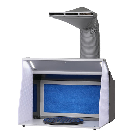 SucceBuy Portable Airbrush Spray Booth With LED Lights Dual Fans