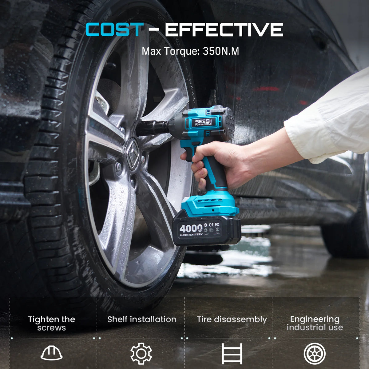 Seesii 3 In 1 Cordless Tool Combo With Impact Wrench and Grinder