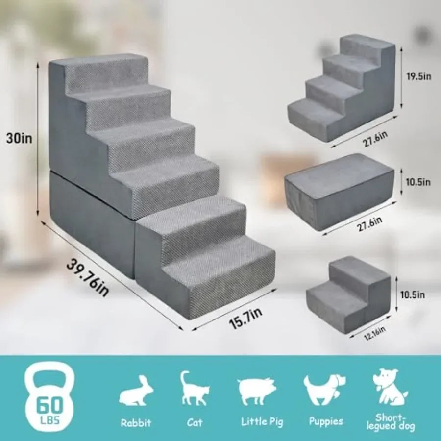 Portable Pet Stairs With Non Slip Surface For Bed Access