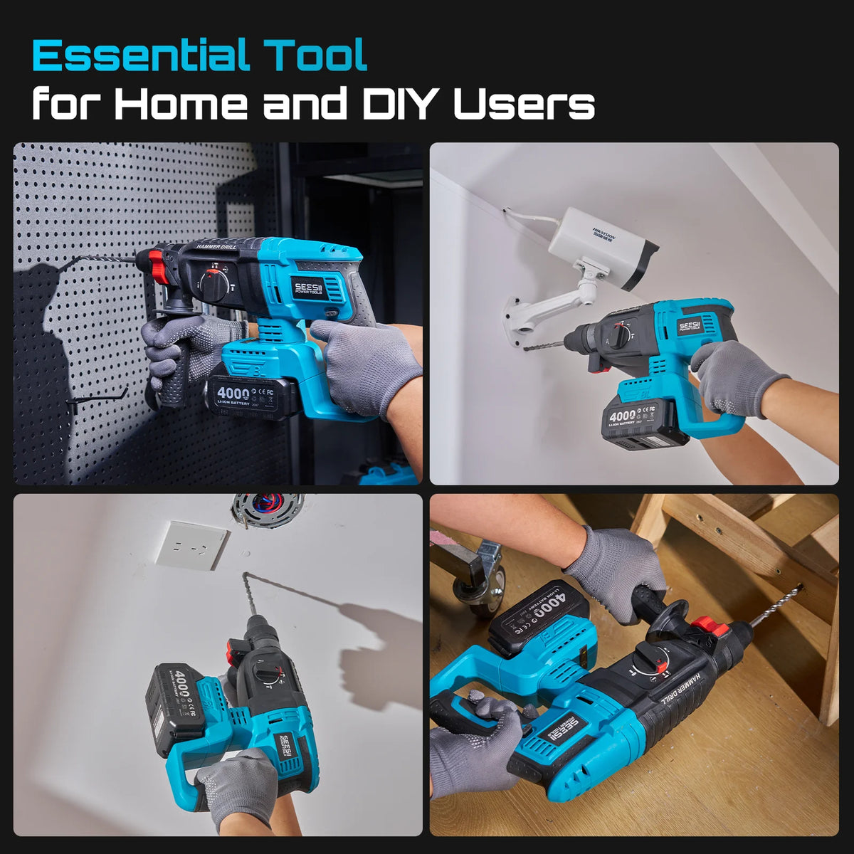 Seesii 3 In 1 Cordless Tool Combo With Impact Wrench and Grinder