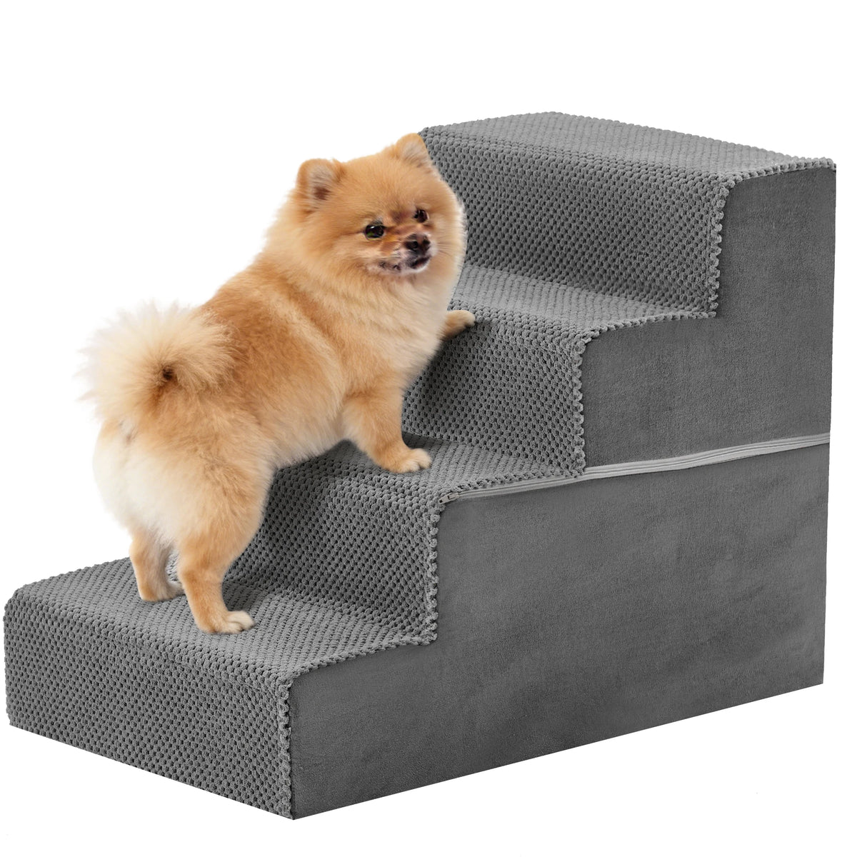Curved Foam Dog Stairs Ramp With Non Slip Indoor Steps