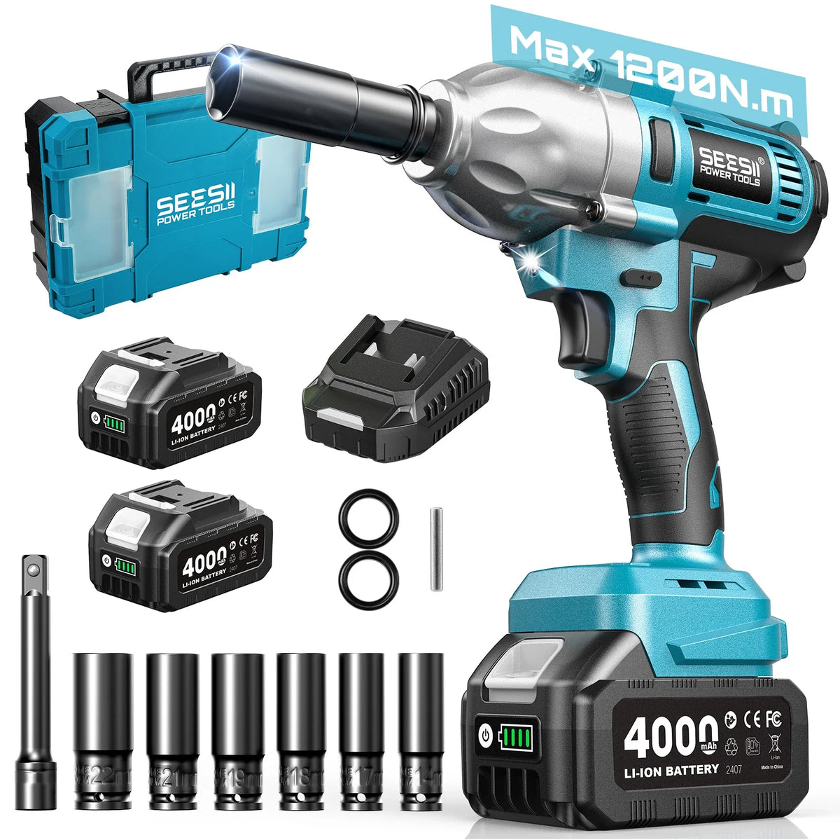 Seesii 3 In 1 Cordless Tool Combo With Impact Wrench and Grinder
