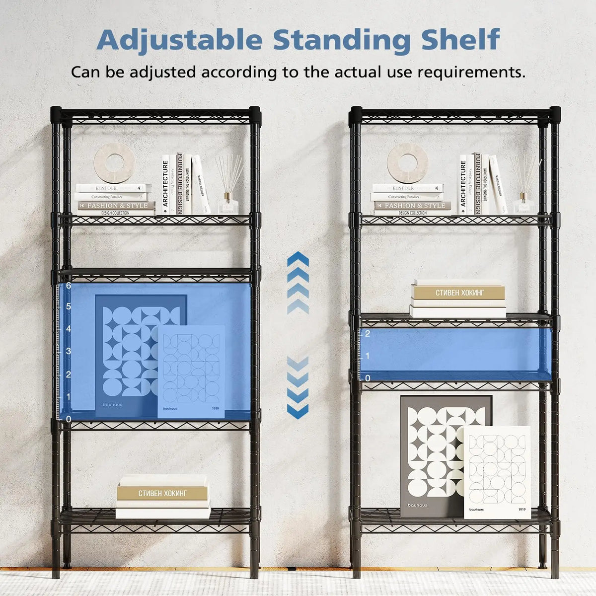 JHK Adjustable Metal Wire Storage Shelving Rack For Home Organization
