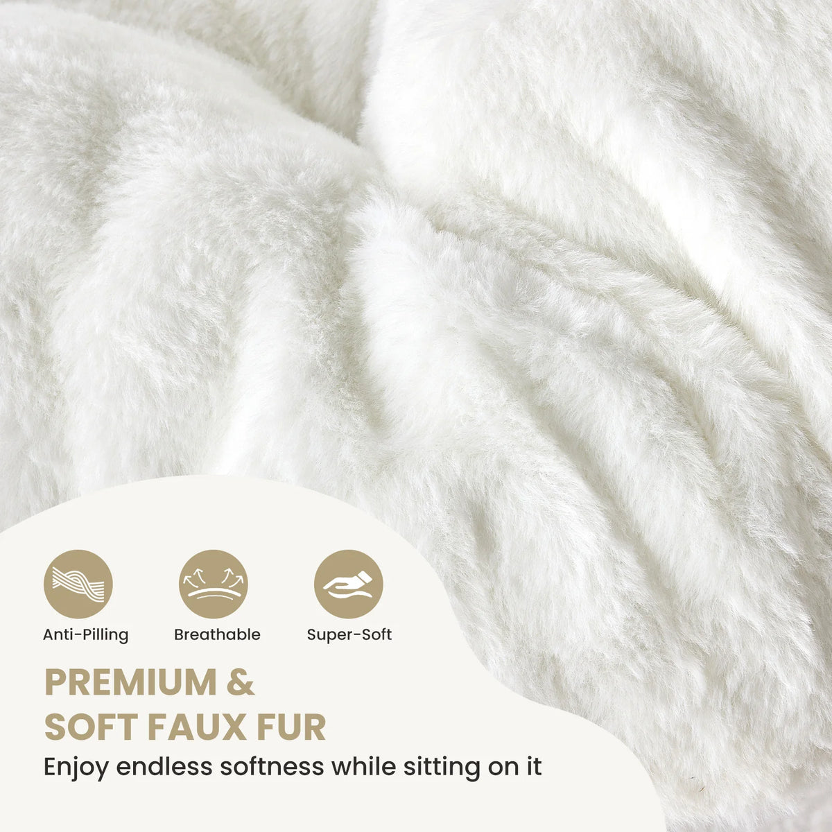 JHK Cozy Faux Fur Folding Saucer Chair For Comfortable Lounging