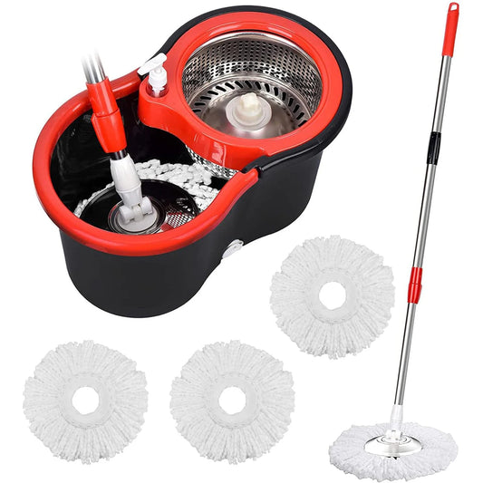 360 Degree Spin Mop Bucket With Microfiber Heads And Wringer