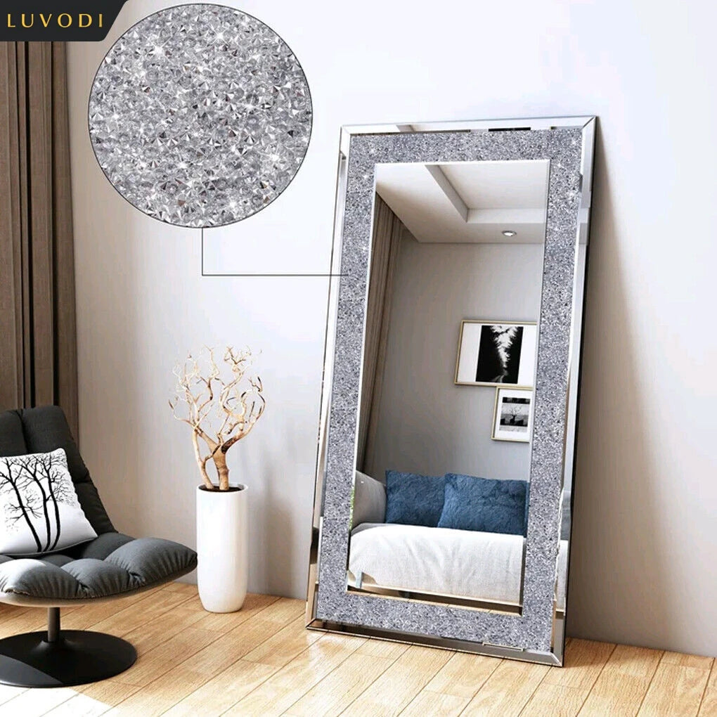 LUVODI Crystal Rhinestone Vanity Wall Mirror For Elegant Decor