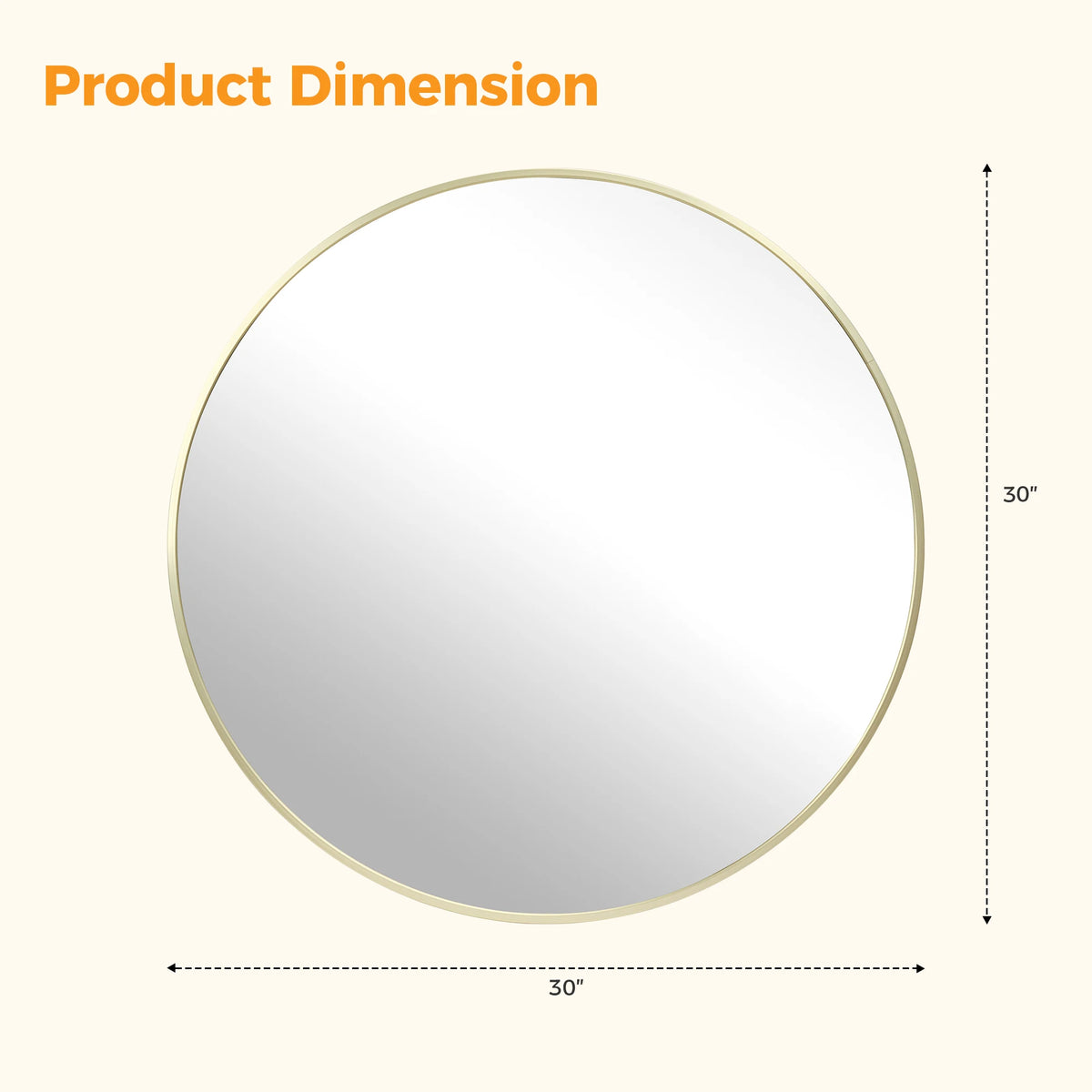 MCQ Shatterproof Round Wall Mirror for Bathroom and Bedroom Decor