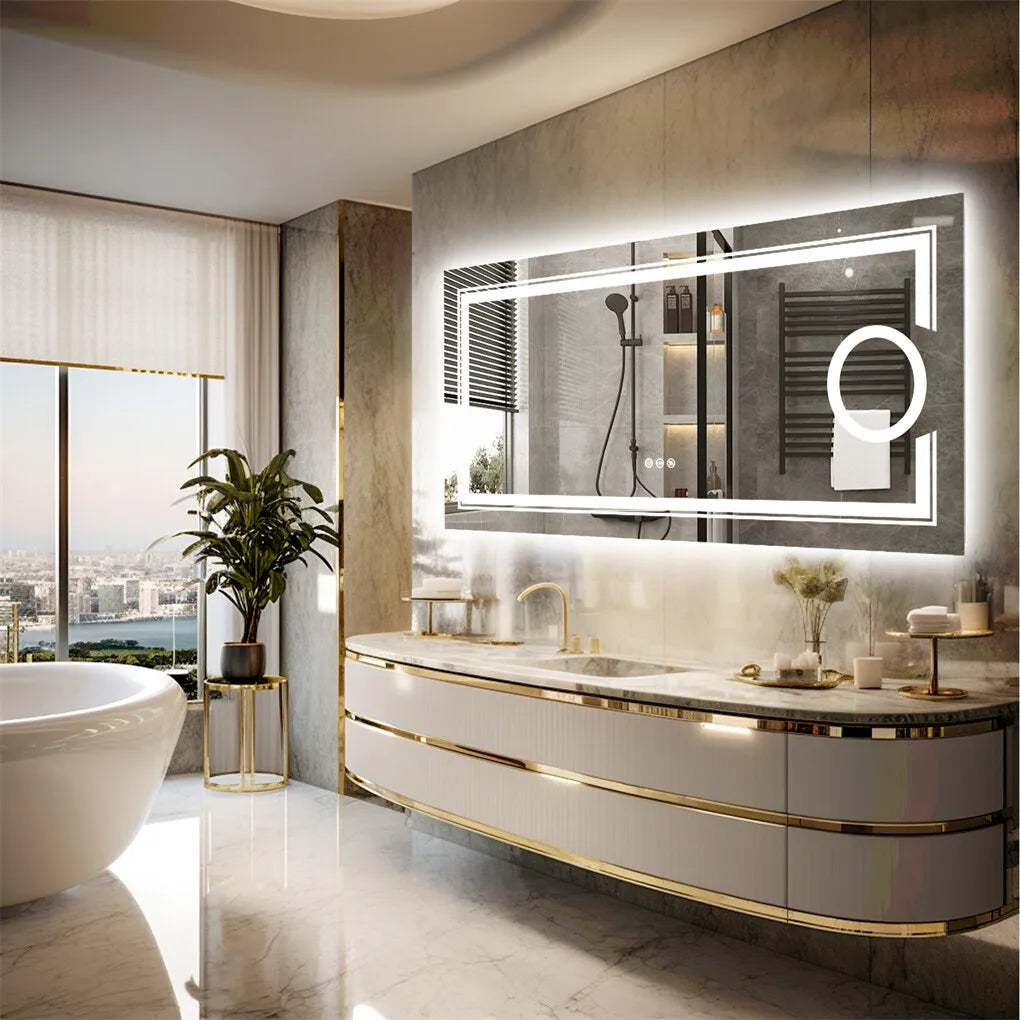 Borwart Fogless LED Bathroom Vanity Mirror With Gradient Lighting