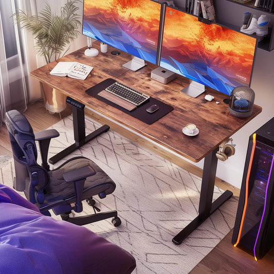 JHK Electric Height Adjustable Standing Desk For Office Workspaces