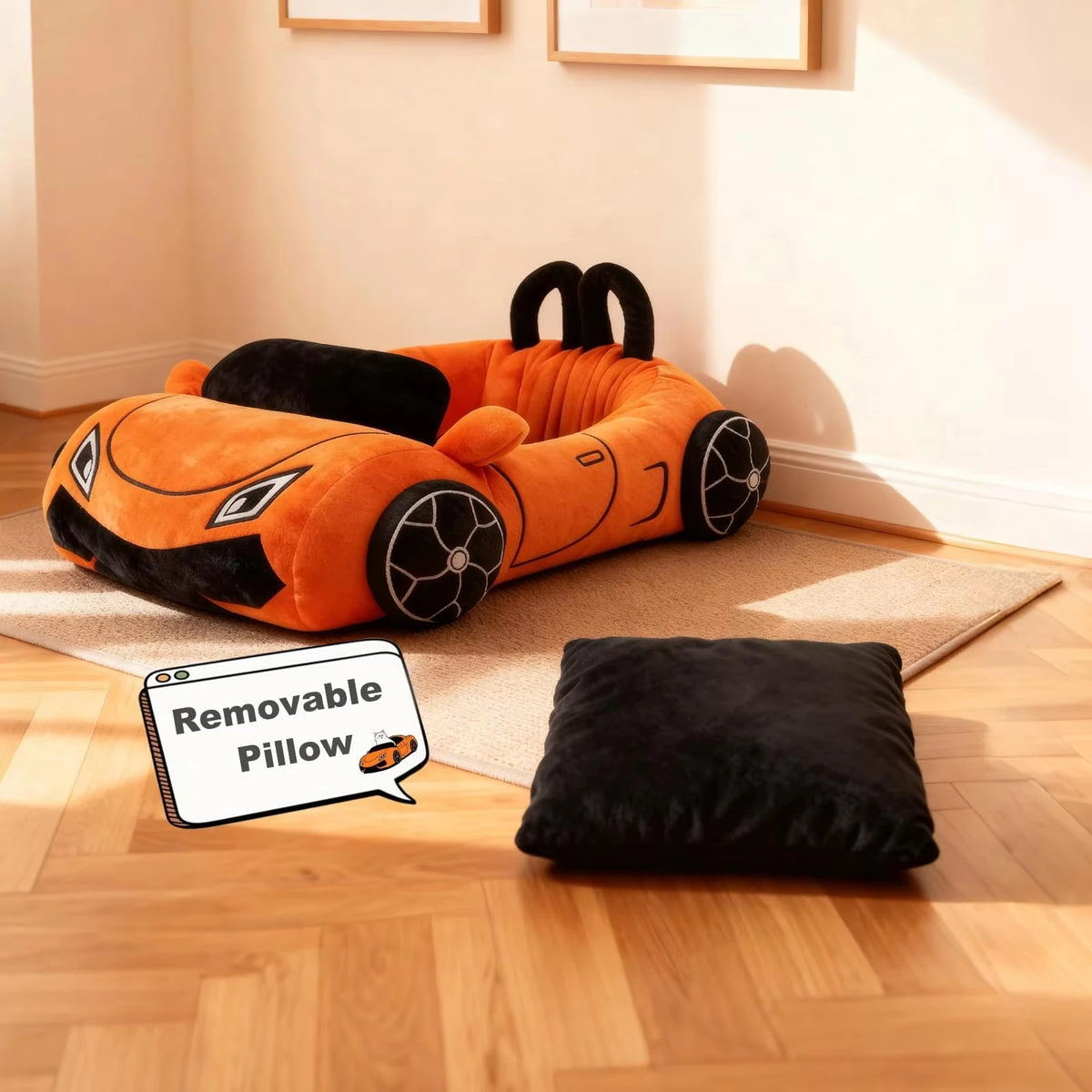 CWV Supercar Cat Bed With Soft Cozy Washable Pillow