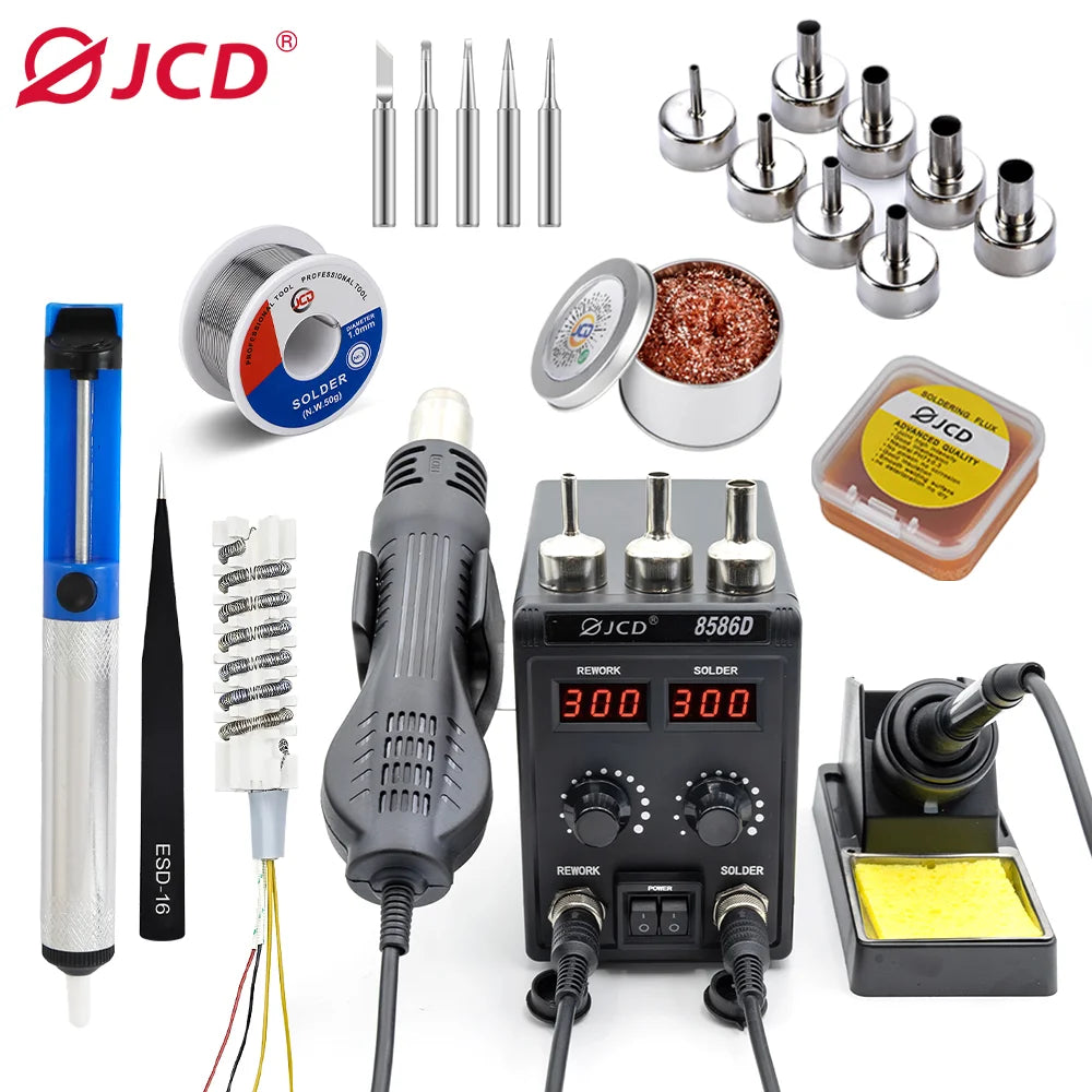 JCD 8586D Dual Function Soldering Station With Hot Air Gun