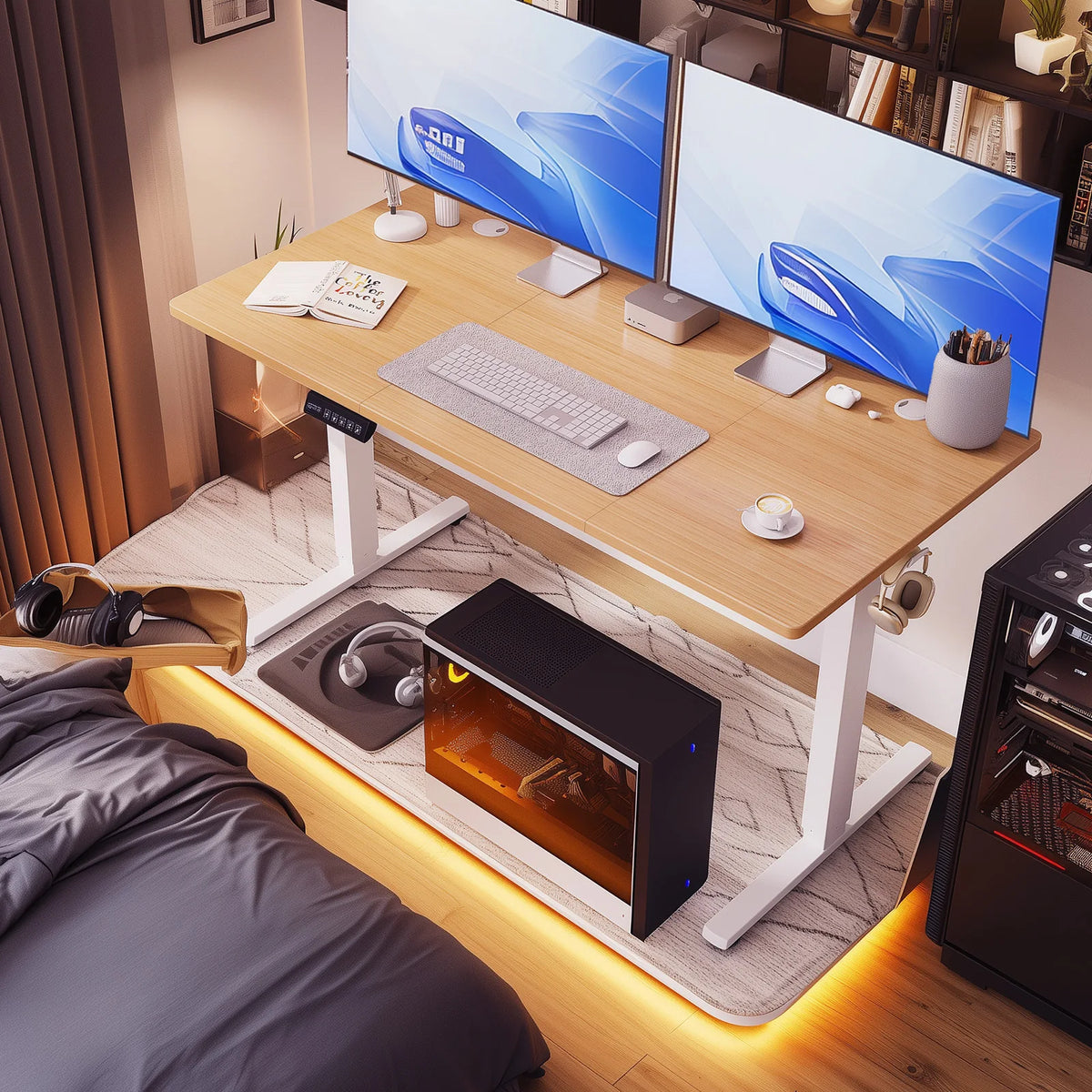 JHK Electric Height Adjustable Standing Desk For Office Workspaces