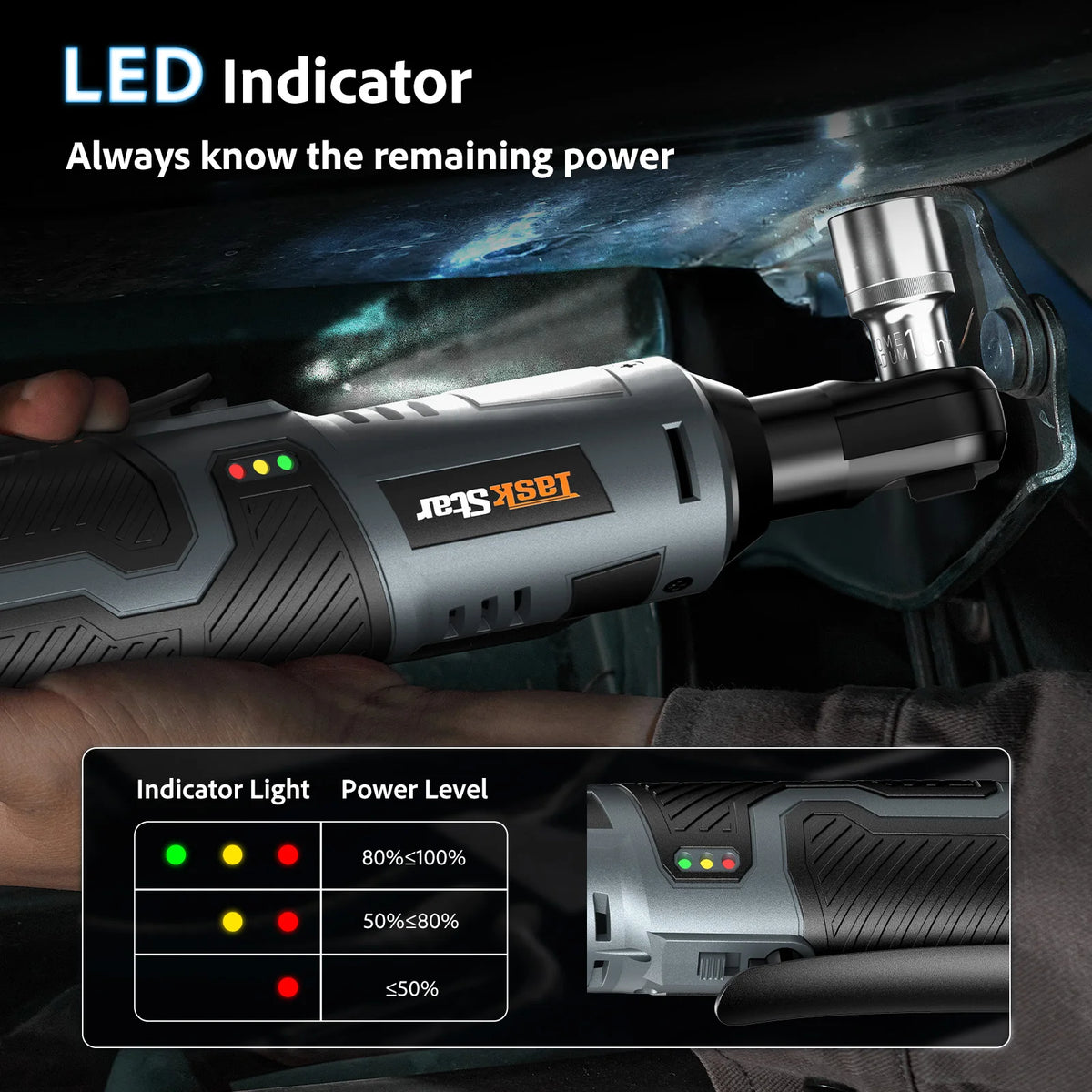 Taskstar Cordless Ratchet Wrench Kit For Automotive Repairs