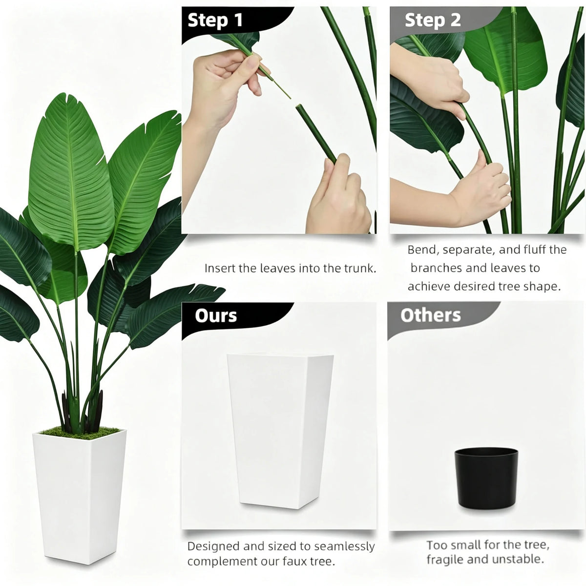 Olitree Artificial Bird Of Paradise Plant For Indoor Home Decor