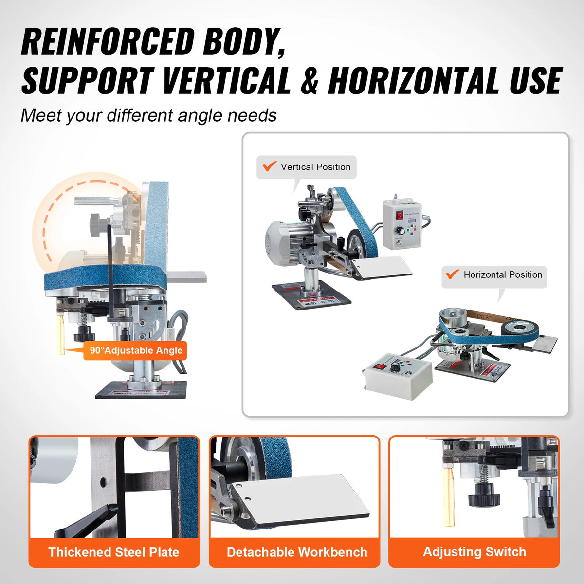 SucceBuy Variable Speed Belt Grinder Sander For Metalworking Knife Making