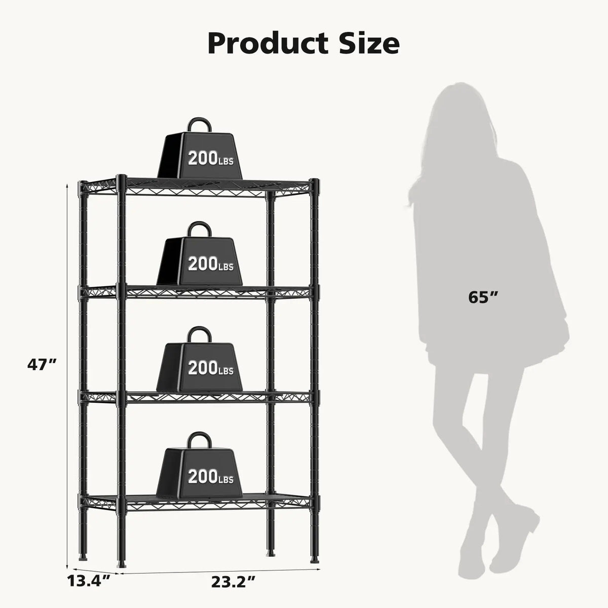 JHK Adjustable Metal Wire Storage Shelving Rack For Home Organization